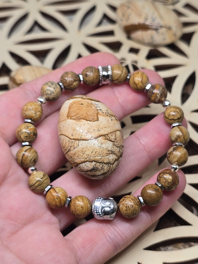 Bracelet Jaspe paysage 0,8 cm