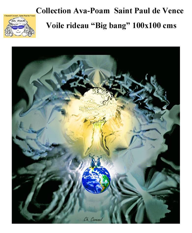 Voile rideau "Big bang" 100 x 100 cm