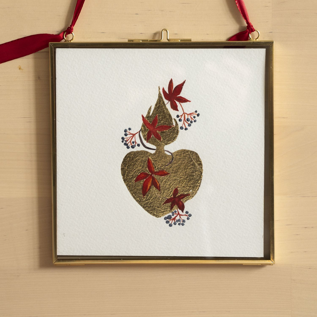 Aquarelle ex-voto vigne vierge