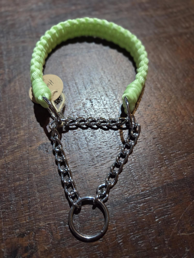 11-14 inch Paracord cobra weave Martingale collar- neon yellow