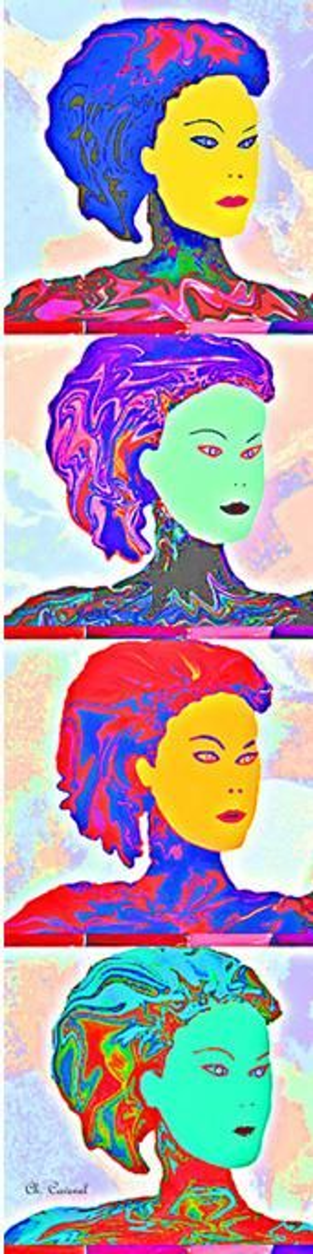 Foulard "Portraits" 135 x 31 cm