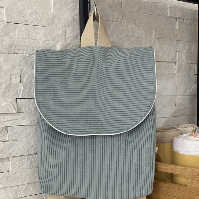 Sac à dos PRIMI velours bleu ciel 