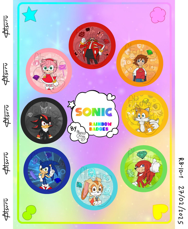 FULL SET 10(1) / Rainbow Badges / Serie 10 / Sonic / (Design by Atsuru_Yunoki (me) )