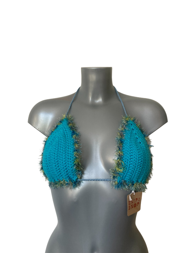 Bikini turquoise fluffy