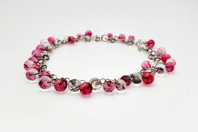 Bracelet Rosée rose et transparent