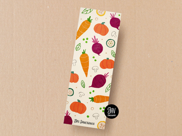 Autumn vegetables bookmark