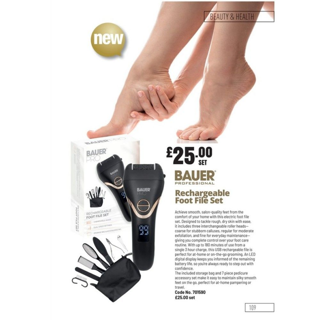 Bauer Rechargeable Foot File Set