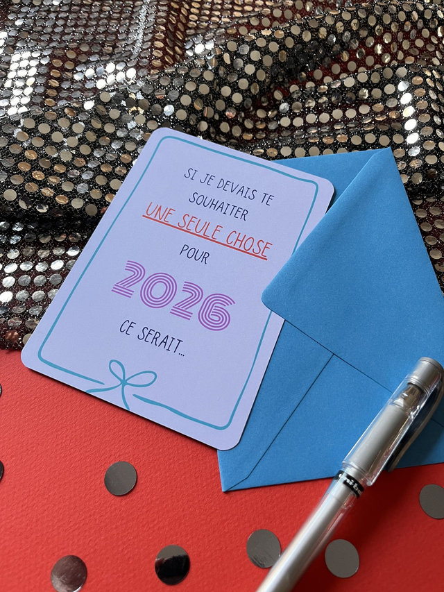 Carte Bonne Année &quot;Un seul vœu !&quot;