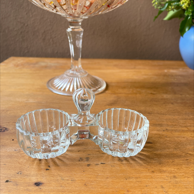 Gewürz Menage Vintage Pressglas