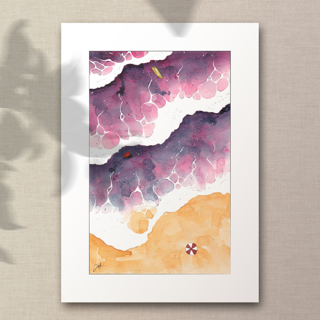 Affiche A4 - Bord de Mer - Rose