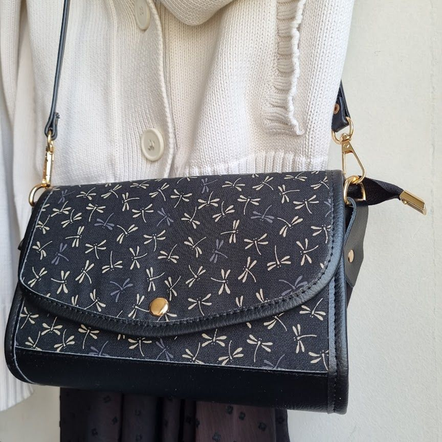 Mini-sac cartable "Tombo" noir & simili cuir noir