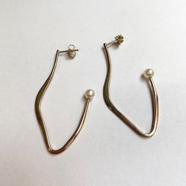 Pearls Hoop Earrings Gold plated