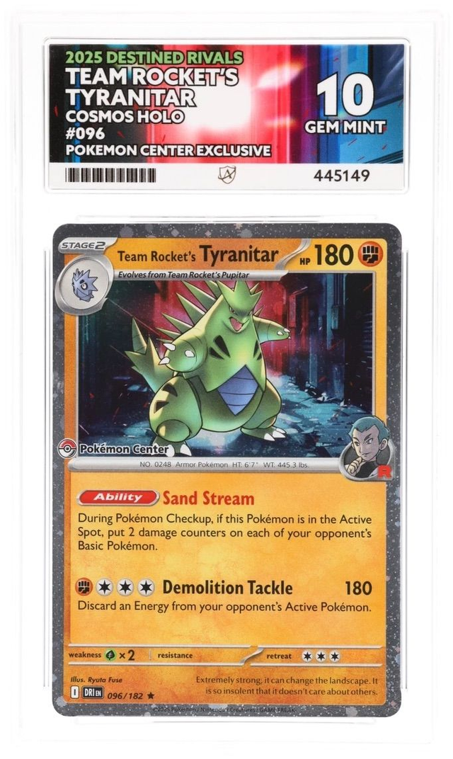 Ace (Gem Mint 10) Team Rocket&#039;s Tyranitar Cosmos Holo - Pokemon Center Exclusive