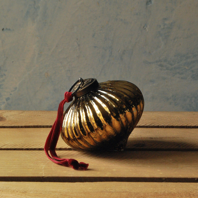 Coppery Gold Glass Onion Bauble