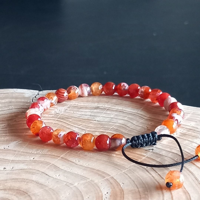 Bracelet ajustable en Agate de feu