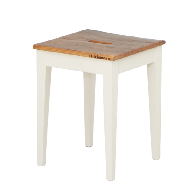 UNIK Altholz Hocker kittweiß 