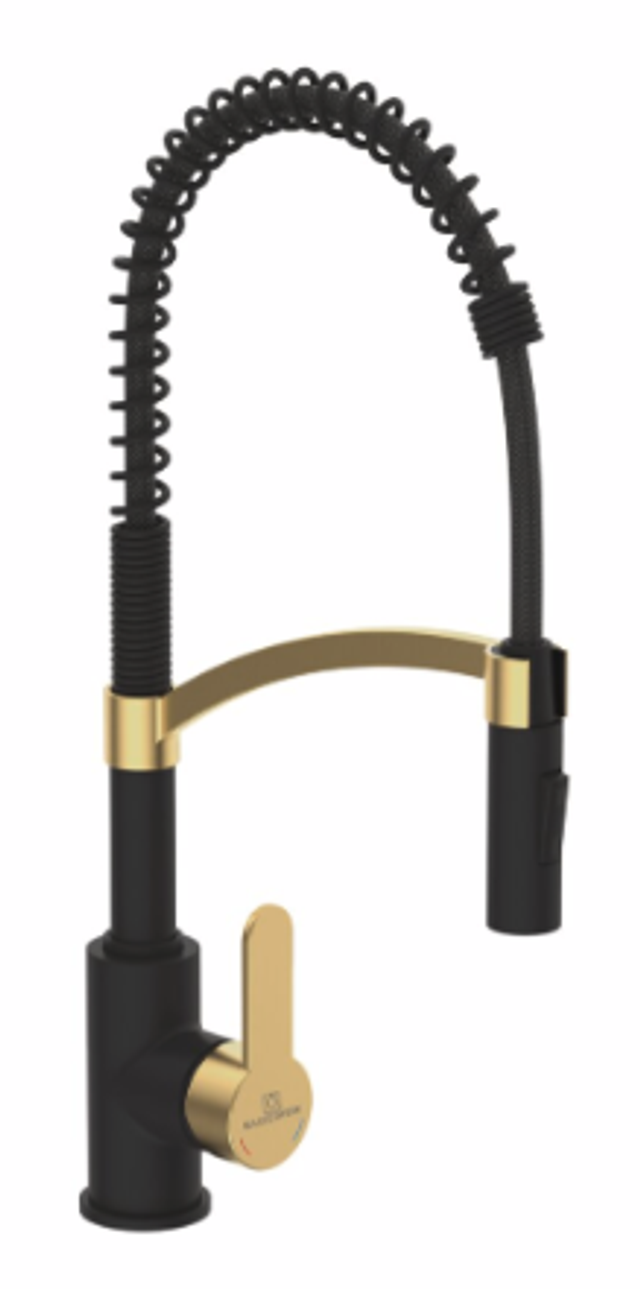 Wasserwerk Ventari, schwarz-brushed-gold, Hochdruck