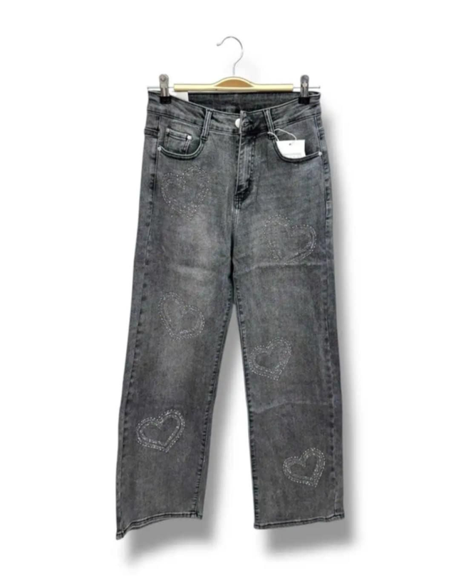 Jeans strass coeur