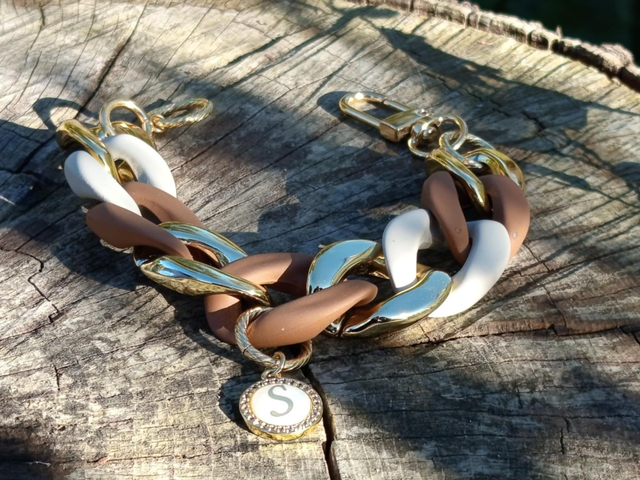 Bracelet gros maillons en acrylique Sangam