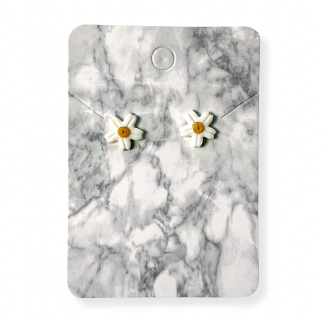 Flower studs - white
