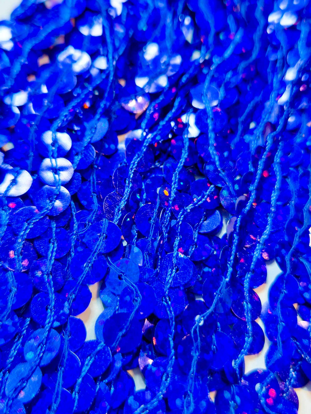 Paljettitupsu sähkönsininen