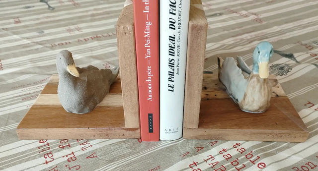 Presse-livres “Compagnons du rivage” – Canards en céramique