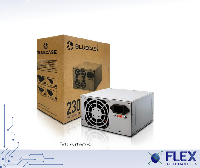 FONTE DE ALIMENTACAO 230W SMALL C/ CABO S/ CAIXA (BLU230-E ATX SMALL) - BLUECASE