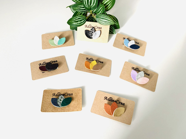 Broches en cuir véritable