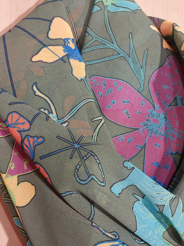 Orchidée Vert. Foulard