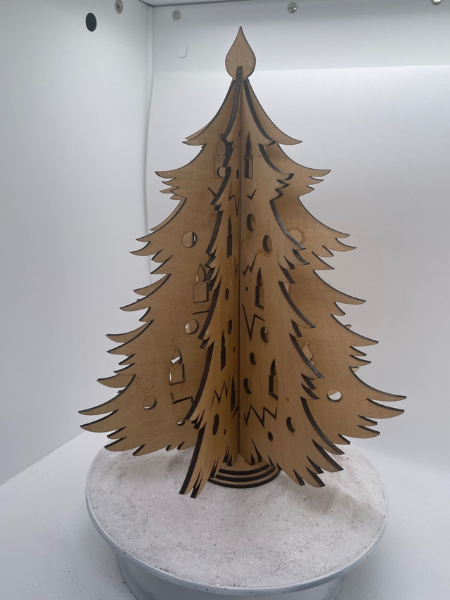 Grand Sapin de Noël en bois, motifs bougies