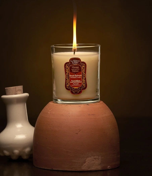 Geurkaars / Bougie Parfumée - 165g - Epices - Ayurveda (Amber Vanille Patchouli)