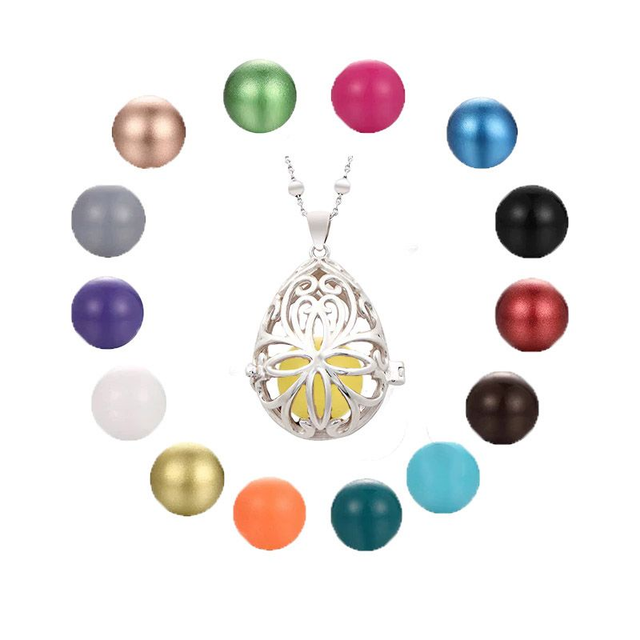 Collana Chiama Angeli con Un Dolce Suono Trasmette Serenità Pendente dell’angelo Custode  in acciaio e lega di bronzo placcato Oro Bianco 