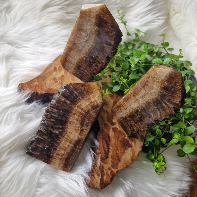 Amber calcite Part Raw Part Polished Point