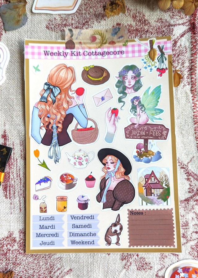 Feuille de stickers | Cottagecore
