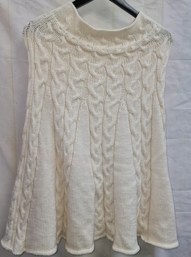 Merino Wool  Natural Aran Poncho