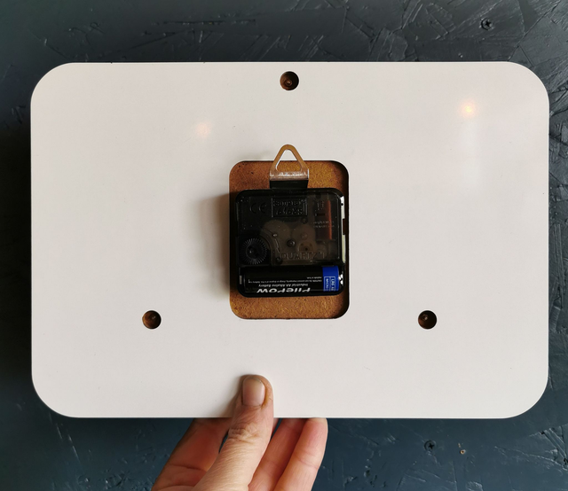 Horloge vintage pendule murale silencieuse rectangulaire "Japy bleu orange"