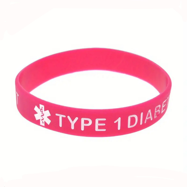 Pink Type 1 Diabetic Medical Alert Wristband