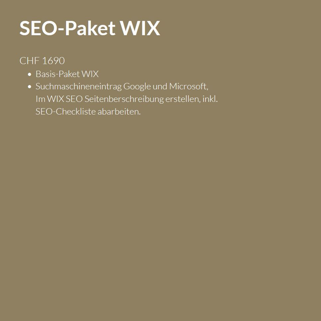 WIX - Webseite SEO-Paket