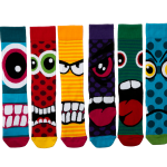 United Oddsocks The Stress Heads Men’s Odd Socks Gift Box – 6 Colourful Mismatched Socks UK 6–11
