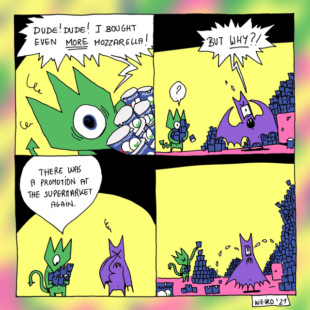 The Mozzarella War – Bat versus Demon - weird collaborative Miniature Sculpture with Paul Winck