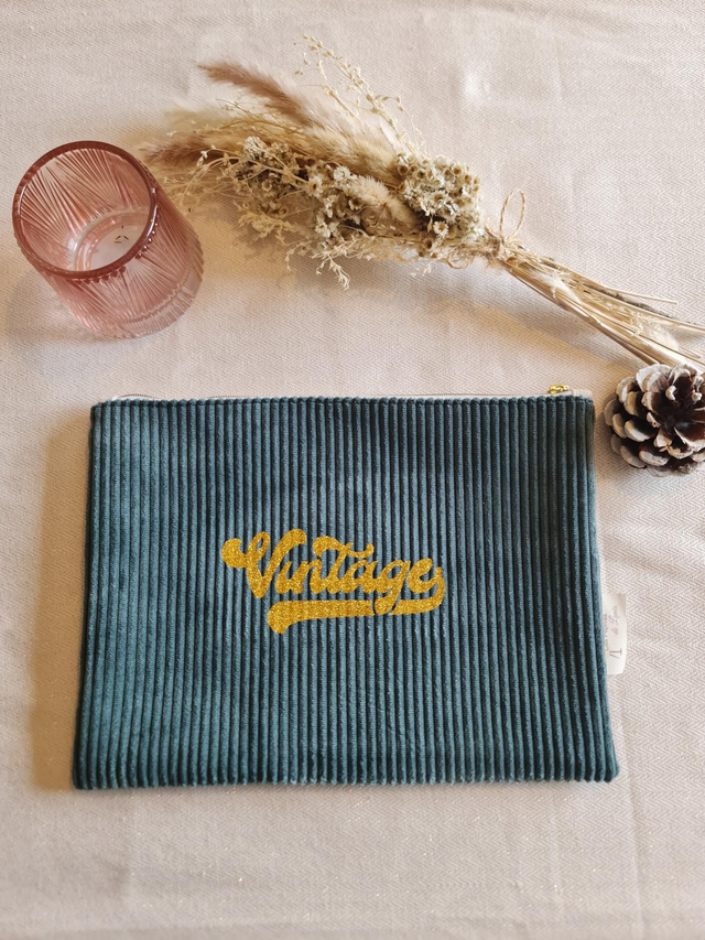 Grande pochette velours vintage