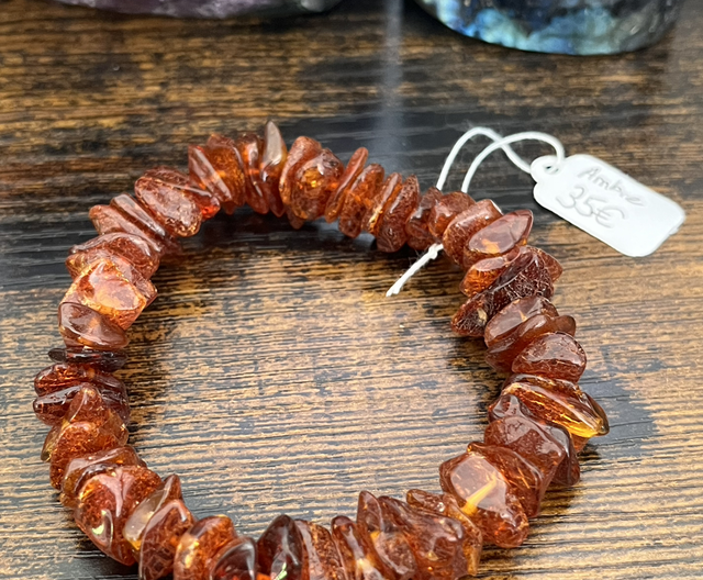 Bracelet d’Ambre Cognac baroque 