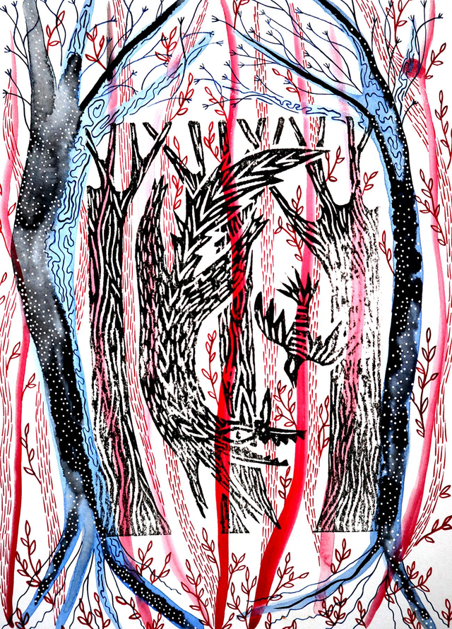 Fox &amp; raven / A6, A5, A4 print 