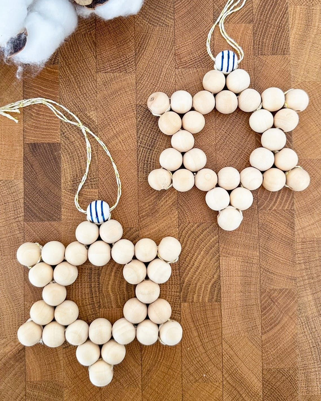 Ma belle étoile, suspension en perles en bois