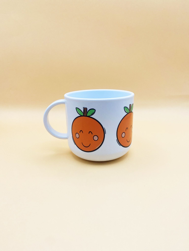 Happy orange mini mug - Orange fruit illustrations - Lightweight mini mug