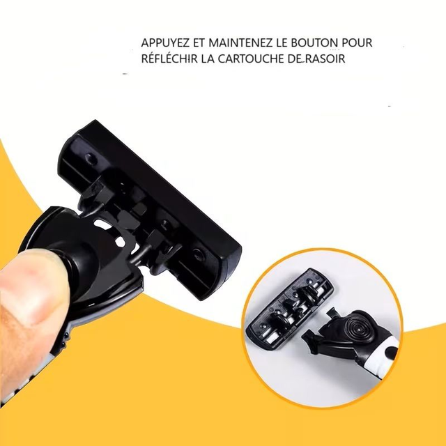Rasoir manuel à 3 lames avec poignée ergonomique et 12 recharges