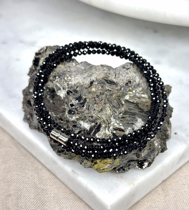Black Spinel Faceted Bracelet 
