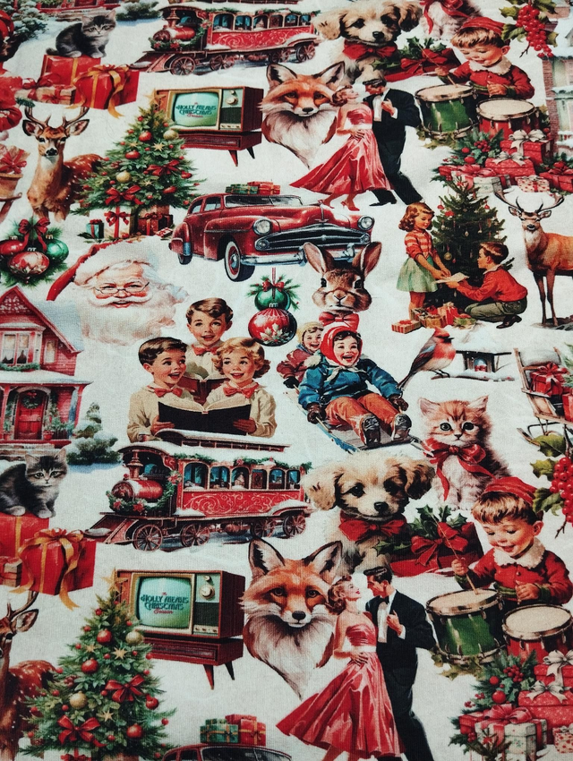 Tissu Retro christmas pour COMMANDE 