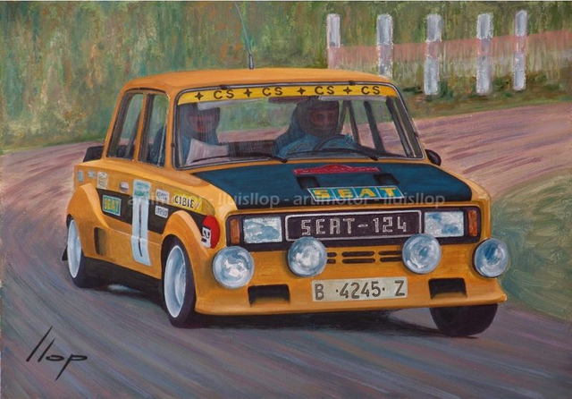 Artimotor Giclée 48x33 (numerada) - 1977 Antonio Zanini Seat 124 Proto Gr5 - R. Catalunya