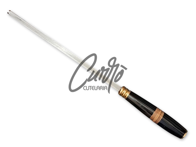 Chaira Estriada Elmo Cabo Madeira Resina 10 Polegadas